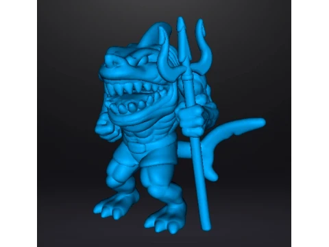 WERESHARK GUARDIAN MINIATURE MODEL FOR FANTASY GAMES RPG DND 3D Print Model