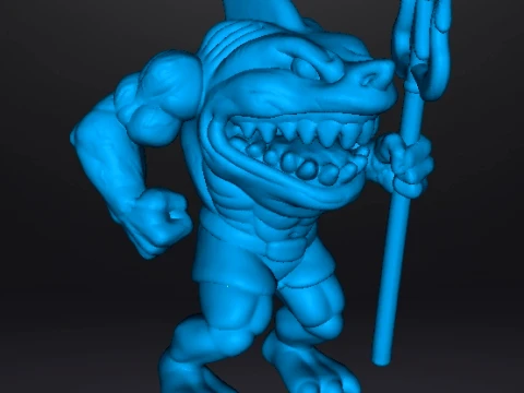 WERESHARK GUARDIAN MINIATURE MODEL FOR FANTASY GAMES RPG DND 3D Print Model