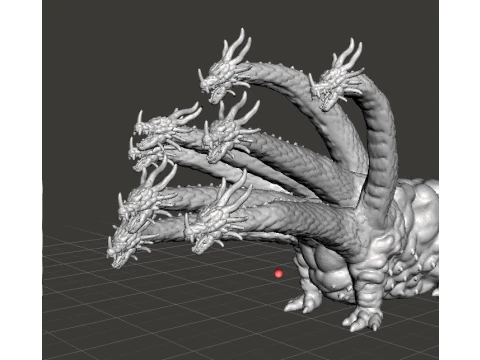 OROCHI EIGHT HEADED DRAGON KAIJU GIANT MONSTER MINIATURE GAMES RPG DND 3D Print Model