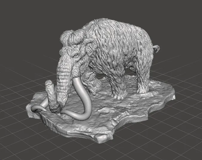 MAMMOTH WITH SCENIC BASE REALISTIC FIGURE MINIATURE MODEL PREHISTORIC 3D Print Model .c4d .max .obj .3ds .fbx .stl .blend 