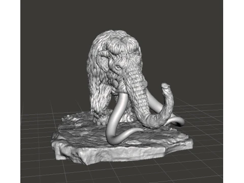 MAMMOTH WITH SCENIC BASE REALISTIC FIGURE MINIATURE MODEL PREHISTORIC 3D Print Model