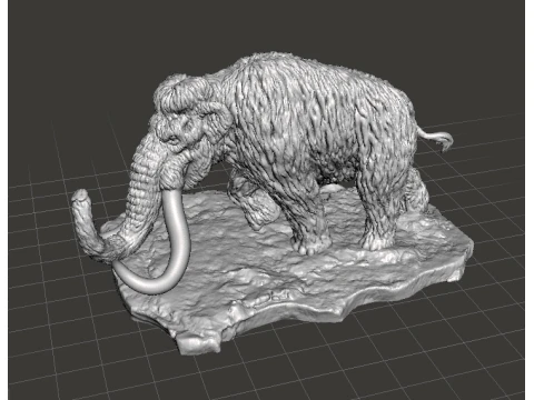 MAMMOTH WITH SCENIC BASE REALISTIC FIGURE MINIATURE MODEL PREHISTORIC 3D Print Model