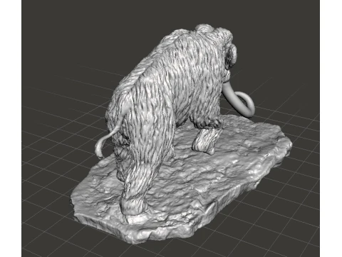 MAMMOTH WITH SCENIC BASE REALISTIC FIGURE MINIATURE MODEL PREHISTORIC 3D Print Model