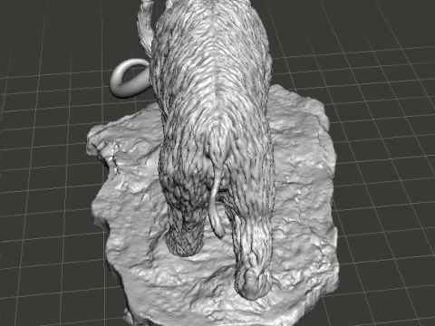 MAMMOTH WITH SCENIC BASE REALISTIC FIGURE MINIATURE MODEL PREHISTORIC 3D Print Model