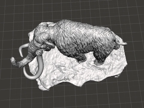 MAMMOTH WITH SCENIC BASE REALISTIC FIGURE MINIATURE MODEL PREHISTORIC 3D Print Model