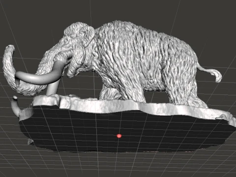 MAMMOTH WITH SCENIC BASE REALISTIC FIGURE MINIATURE MODEL PREHISTORIC 3D Print Model