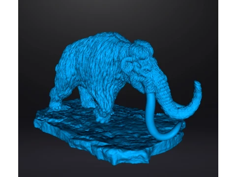 MAMMOTH WITH SCENIC BASE REALISTIC FIGURE MINIATURE MODEL PREHISTORIC 3D Print Model