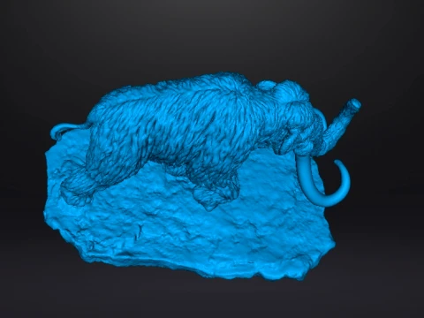 MAMMOTH WITH SCENIC BASE REALISTIC FIGURE MINIATURE MODEL PREHISTORIC 3D Print Model