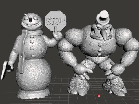 MODELO EM MINIATURA BAD MR FROSTY SNOWMAN PARA JOGOS DE FANTASIA OU HORROR RPG DND Modelo de Impressão 3D
