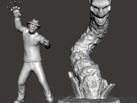 FREDDY KRUEGER WORM MINIATURE MODEL HORROR FANTASY GAMES RPG DND 3D Print Model
