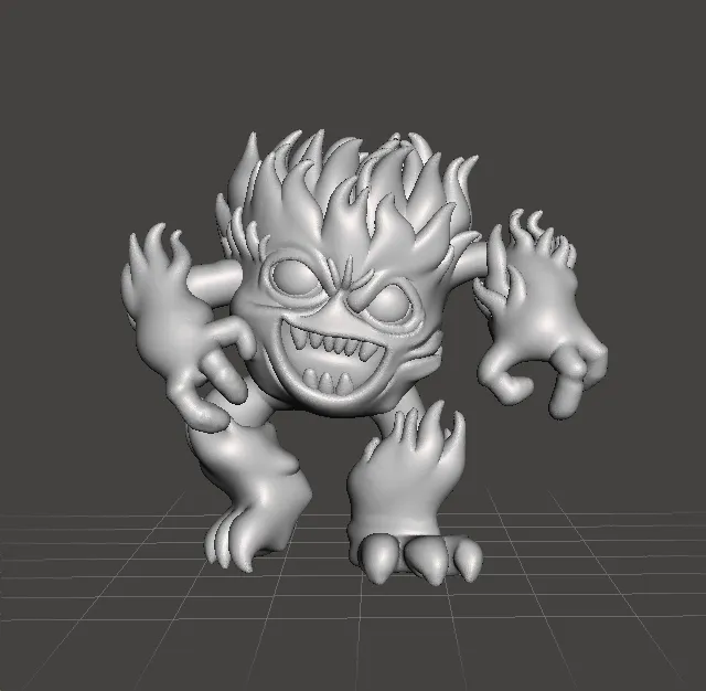 FIRE MINION MINIATURE MODEL FIGURE FOR FANTASY GAMES RPG DND 3D Print Model .c4d .max .obj .3ds .fbx .stl .blend 