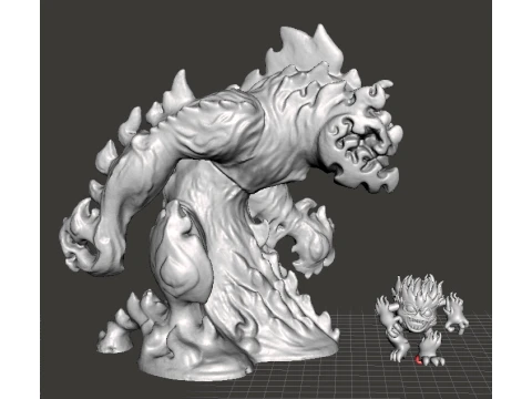 FIRE MINION MINIATURE MODEL FIGURE FOR FANTASY GAMES RPG DND 3D Print Model