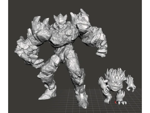 FIRE MINION MINIATURE MODEL FIGURE FOR FANTASY GAMES RPG DND 3D Print Model