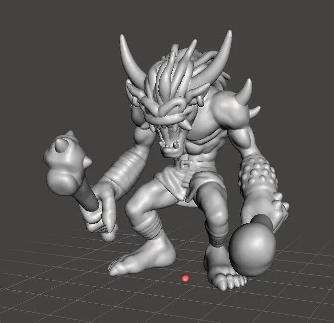 MODELLO IN MINIATURA DEMONE OGRE PER GIOCHI FANTASY RPG E DND Modello di stampa 3D .c4d .max .obj .3ds .fbx .stl .blend 