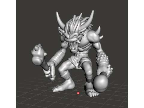 DEMON OGRE MINIATURE MODEL FOR FANTASY GAMES RPG AND DND 3D Print Model