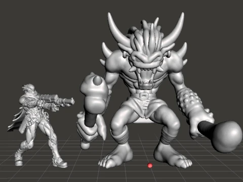 MODELLO IN MINIATURA DEMONE OGRE PER GIOCHI FANTASY RPG E DND Modello di stampa 3D