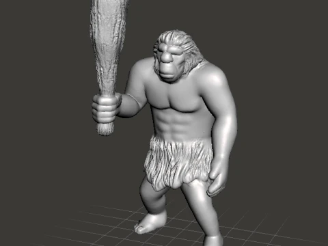MODELLO IN MINIATURA DELL'UOMO DELLE CAVERNA PREISTORICO PER GIOCHI FANTASY HORROR RPG DND Modello di stampa 3D