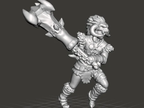 MODELO EM MINIATURA BARBARIAN LINK PARA JOGOS DE FANTASIA RPG DND Modelo de Impressão 3D