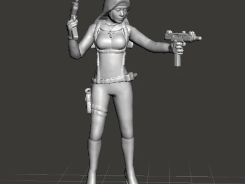 ASSASSIN NUN MINIATURE MODEL FOR HORROR OR SCIFI GAMES RPG DND 3D Print Model