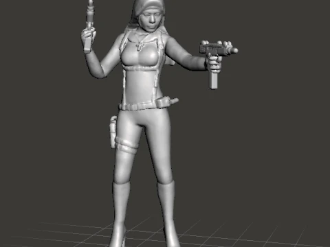 ASSASSIN NUN MINIATURE MODEL FOR HORROR OR SCIFI GAMES RPG DND 3D Print Model
