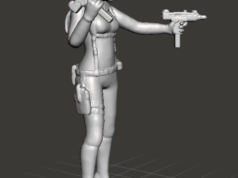 ASSASSIN NUN MINIATURE MODEL FOR HORROR OR SCIFI GAMES RPG DND 3D Print Model