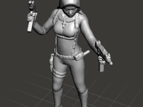 ASSASSIN NUN MINIATURE MODEL FOR HORROR OR SCIFI GAMES RPG DND 3D Print Model