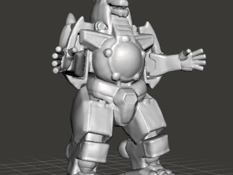 DRAGONZORD MECH ROBOT MINIATURE MODEL FOR GAMES RPG DND 3D Print Model