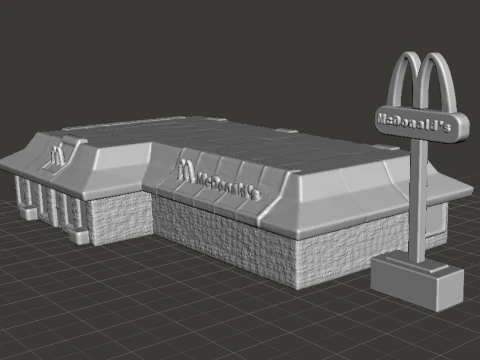 6MM SCALE MC DONALDS RESTAURANT MINIATURE MODEL FOR GAMES RPG 3D Print Model