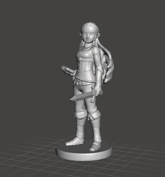 BOTW PRINCESS WITH SWORD MINIATURE MODEL FANTASY GAMES RPG DND 3D Print Model .c4d .max .obj .3ds .fbx .stl .blend 