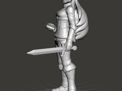 BOTW PRINCESS WITH SWORD MINIATURE MODEL FANTASY GAMES RPG DND 3D Print Model