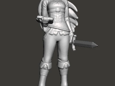 BOTW PRINCESS WITH SWORD MINIATURE MODEL FANTASY GAMES RPG DND 3D Print Model