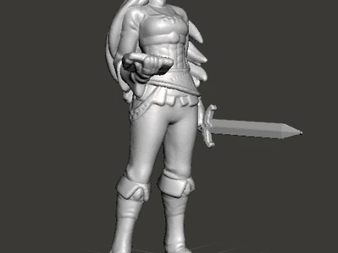 BOTW PRINCESS WITH SWORD MINIATURE MODEL FANTASY GAMES RPG DND 3D Print Model