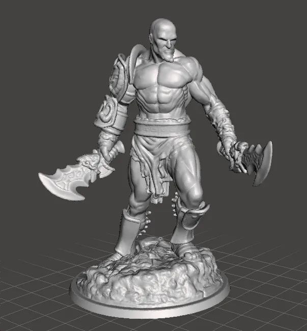 CLASSIC KRATOS W CHAOS BLADES MINIATURE MODEL FOR FANTASY GAMES RPG DND 3D Print Model .c4d .max .obj .3ds .fbx .stl .blend 