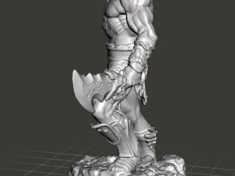 CLASSIC KRATOS W CHAOS BLADES MINIATURE MODEL FOR FANTASY GAMES RPG DND 3D Print Model