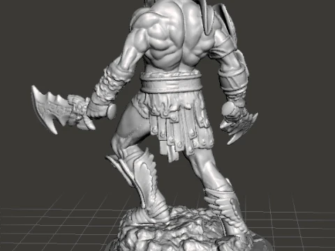 CLASSIC KRATOS W CHAOS BLADES MINIATURE MODEL FOR FANTASY GAMES RPG DND 3D Print Model