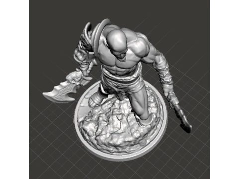 CLASSIC KRATOS W CHAOS BLADES MINIATURE MODEL FOR FANTASY GAMES RPG DND 3D Print Model