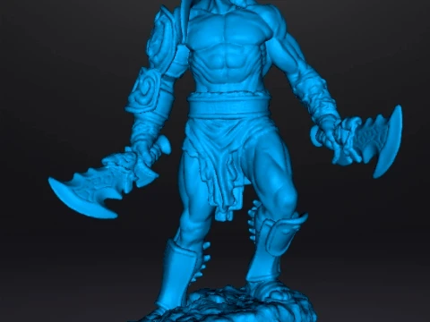 CLASSIC KRATOS W CHAOS BLADES MINIATURE MODEL FOR FANTASY GAMES RPG DND 3D Print Model