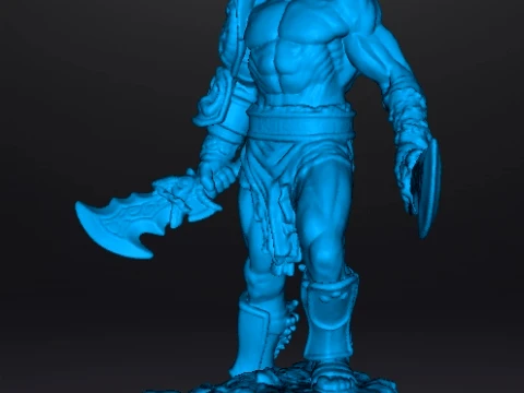 CLASSIC KRATOS W CHAOS BLADES MINIATURE MODEL FOR FANTASY GAMES RPG DND 3D Print Model