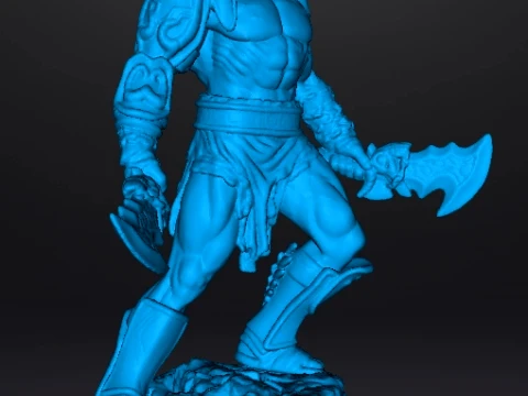CLASSIC KRATOS W CHAOS BLADES MINIATURE MODEL FOR FANTASY GAMES RPG DND 3D Print Model