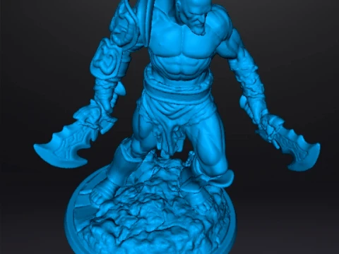 CLASSIC KRATOS W CHAOS BLADES MINIATURE MODEL FOR FANTASY GAMES RPG DND 3D Print Model