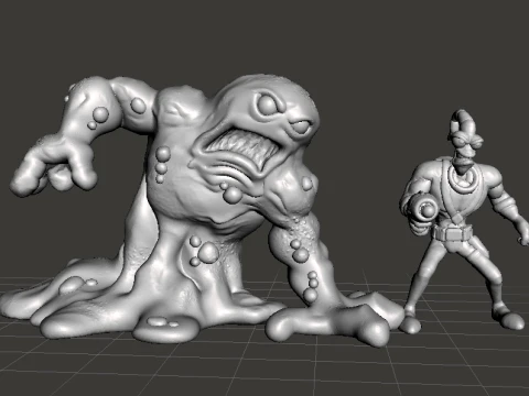 RADIOACTIVE MONSTER MINIATURE MODEL FOR SCIFI OR FANTASY GAMES RPG DND 3D Print Model