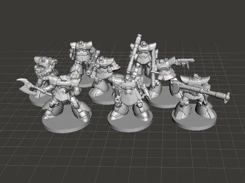 6MM SCALE DOM TROOPER DROIDS SET MINIATURE MODELS FOR SCIFI GAMES EPIC 3D Druckmodell
