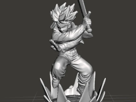 DB FUTURE TRUNKS WITH SWORD MINIATURE MODEL FOR FANTASY GAMES RPG DND 3D Print Model