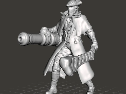 YHARNAM HUNTER CANNON BEAST CUTTER MODELLO IN MINIATURA FANTASY GAMES RPG DND Modello di stampa 3D