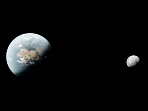 Земля і місяць 3D Модель