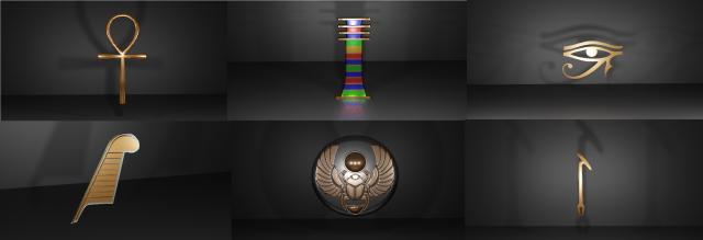 Symbols of ancient Egypt pack 3D Model .c4d .max .obj .3ds .fbx .stl .blend 