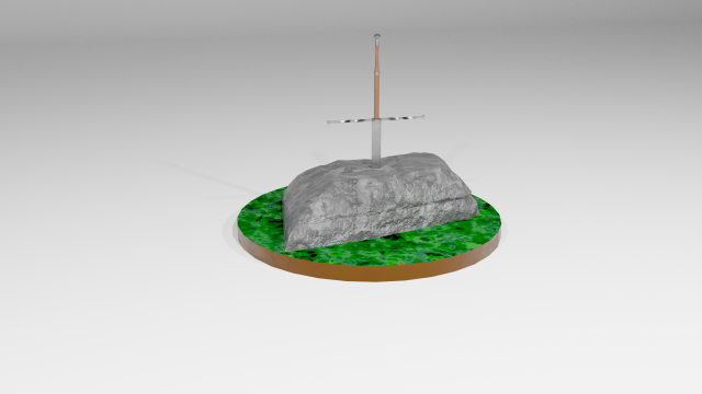 Statuette sword in stone Modèles 3D en vedette .c4d .max .obj .3ds .fbx .stl .blend 