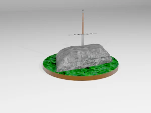 Espada estatueta em pedra Modelo de Impressão 3D