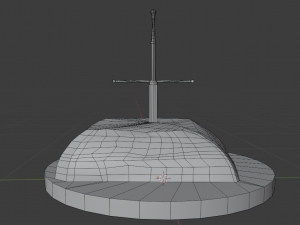 Statuette sword in stone Modèles 3D en vedette