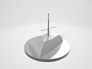 Statuette sword in stone Modèles 3D en vedette